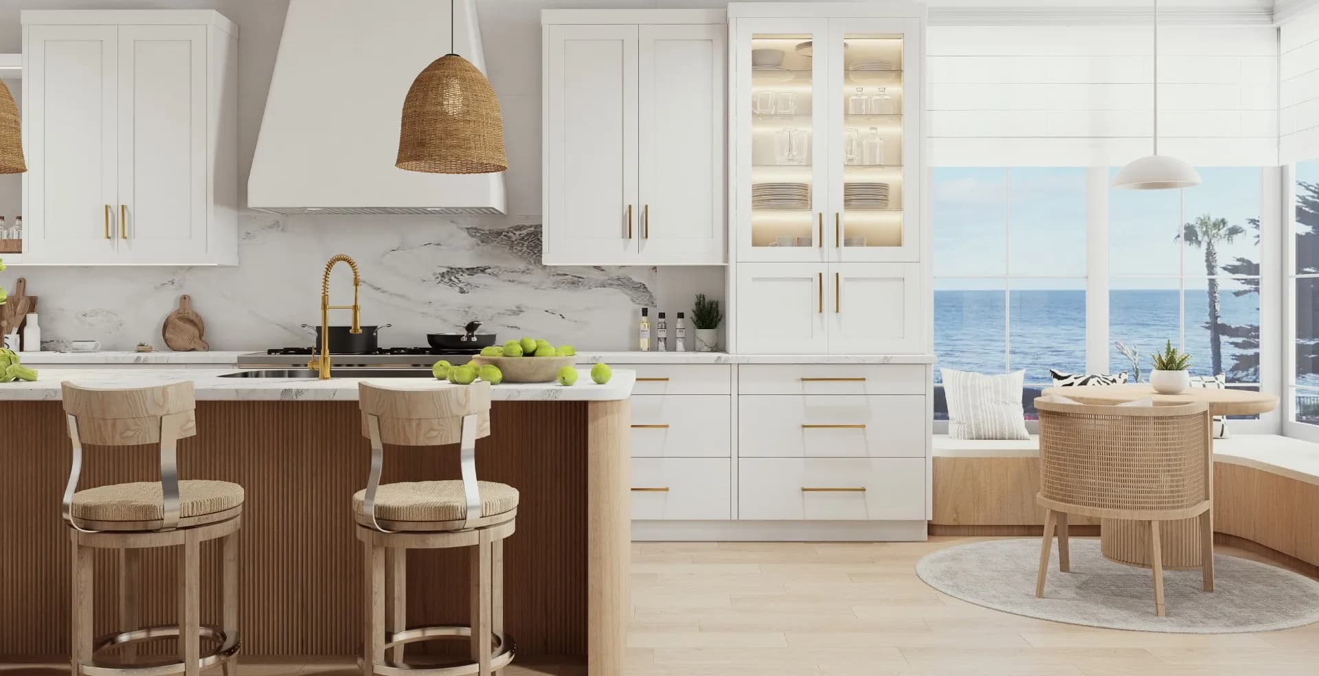 Coastal cabinetry style detail