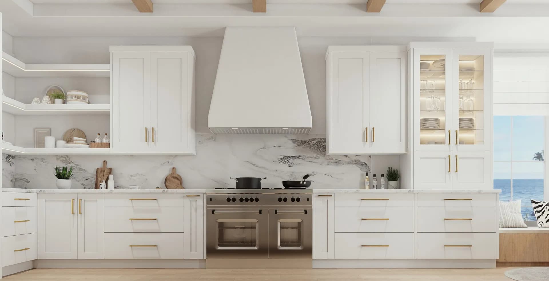 Coastal cabinetry style detail