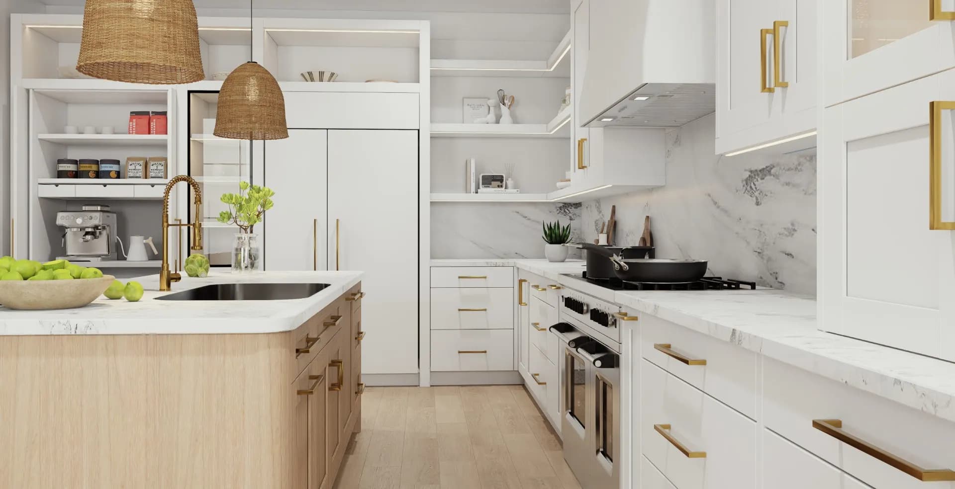 Coastal cabinetry style detail