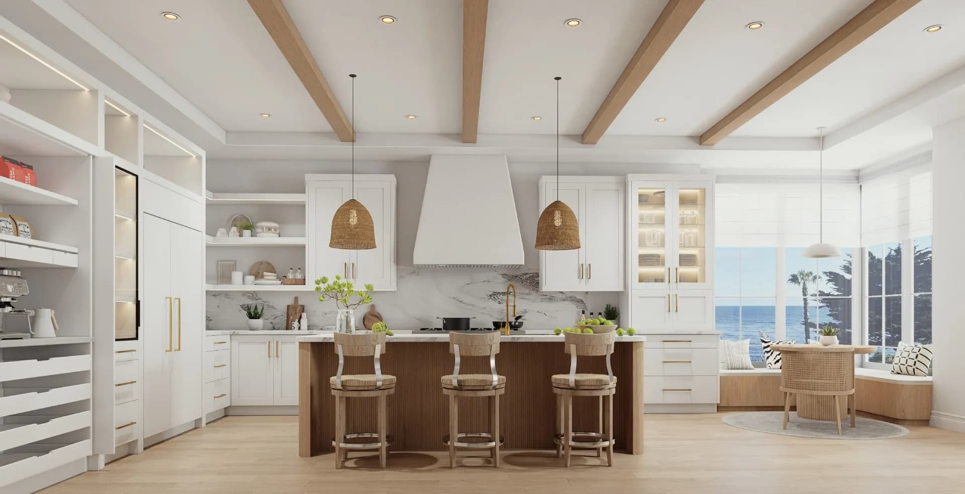 Coastal cabinetry style detail