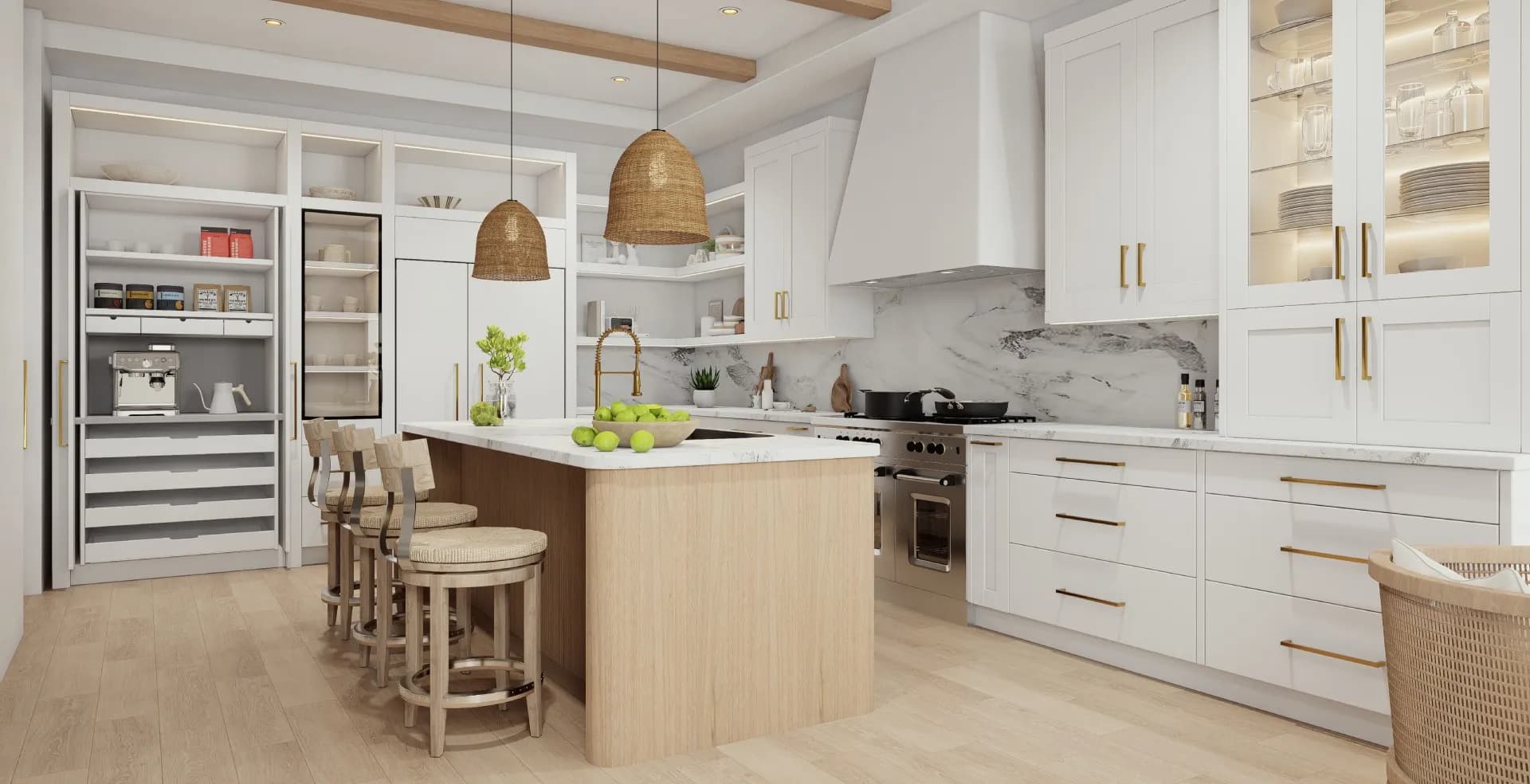 Coastal cabinetry style detail