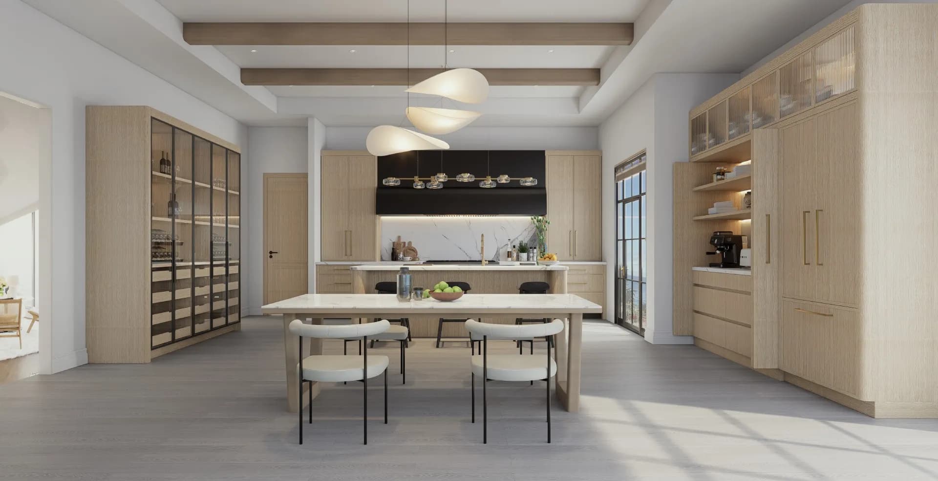 Coastal cabinetry style detail