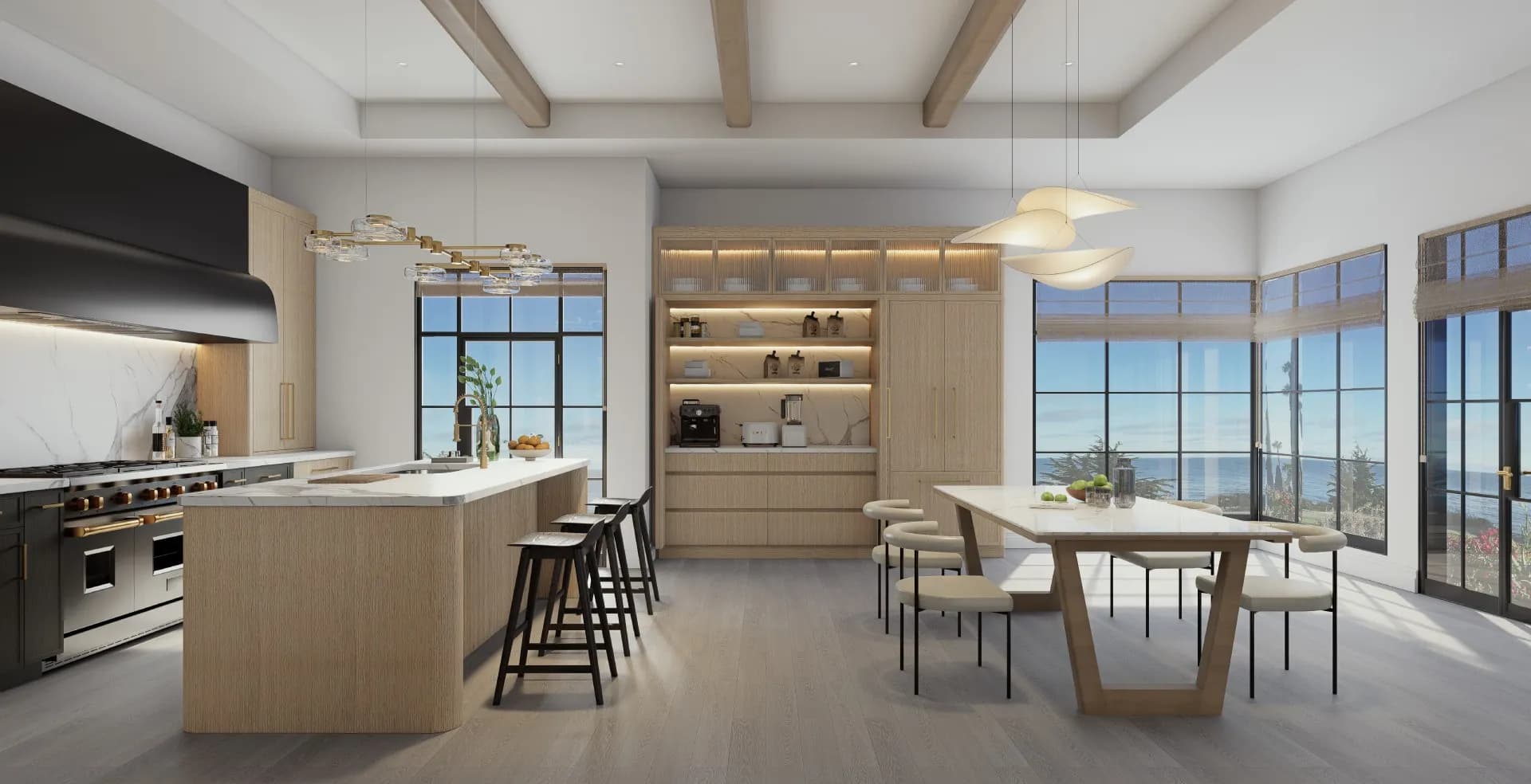 Coastal cabinetry style detail