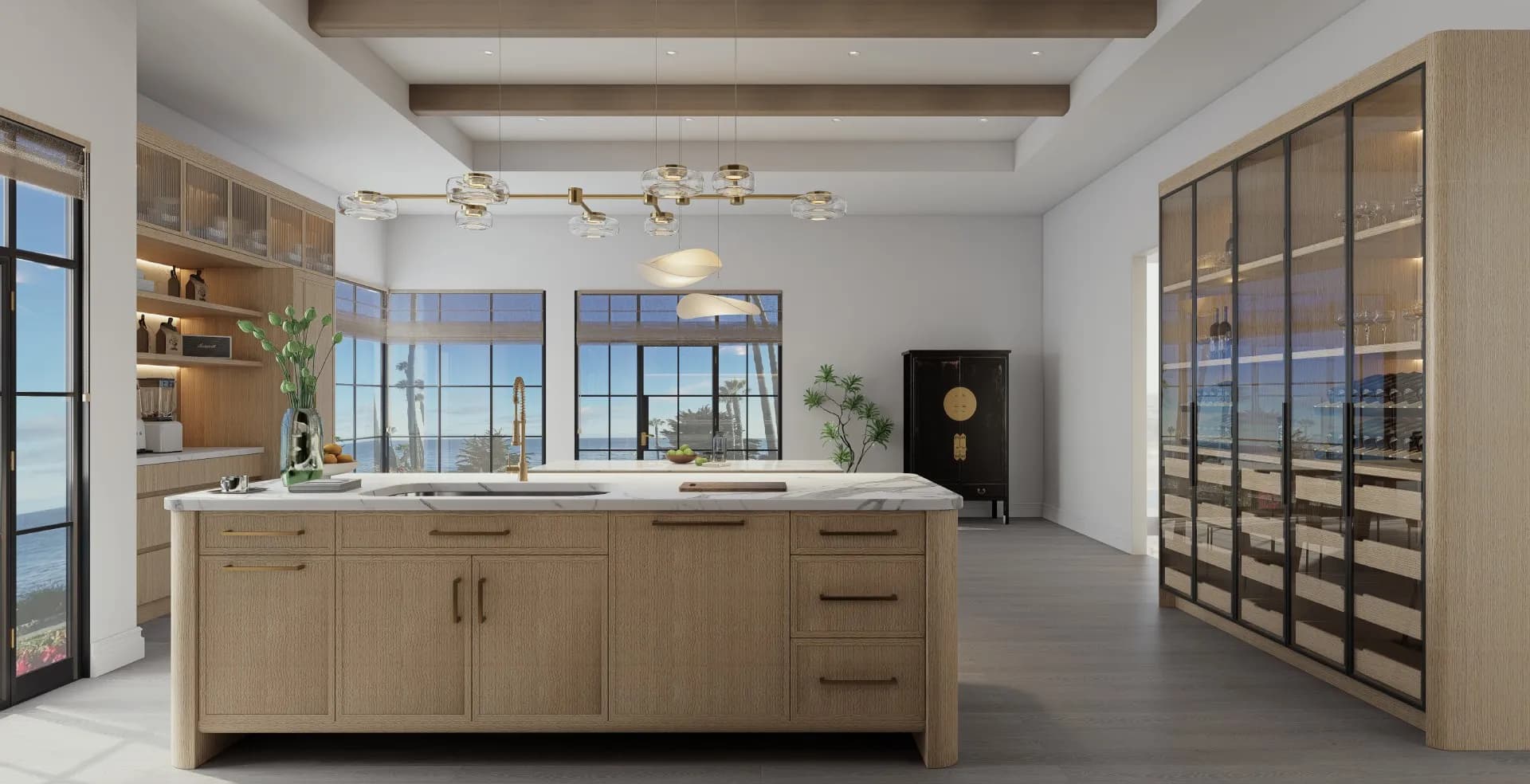 Coastal cabinetry style detail
