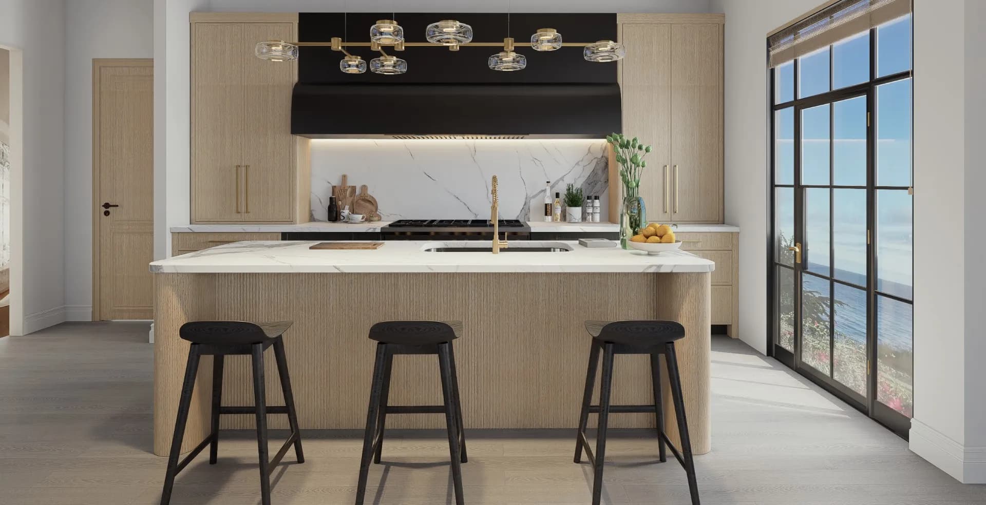 Coastal cabinetry style detail