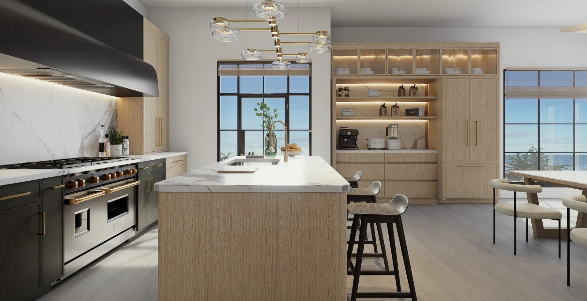 Coastal cabinetry style detail
