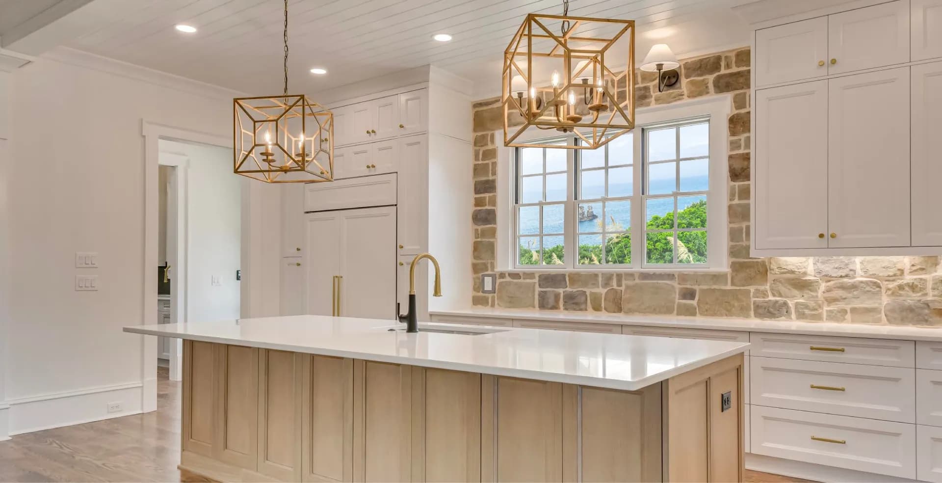 Farmhouse cabinetry style detail