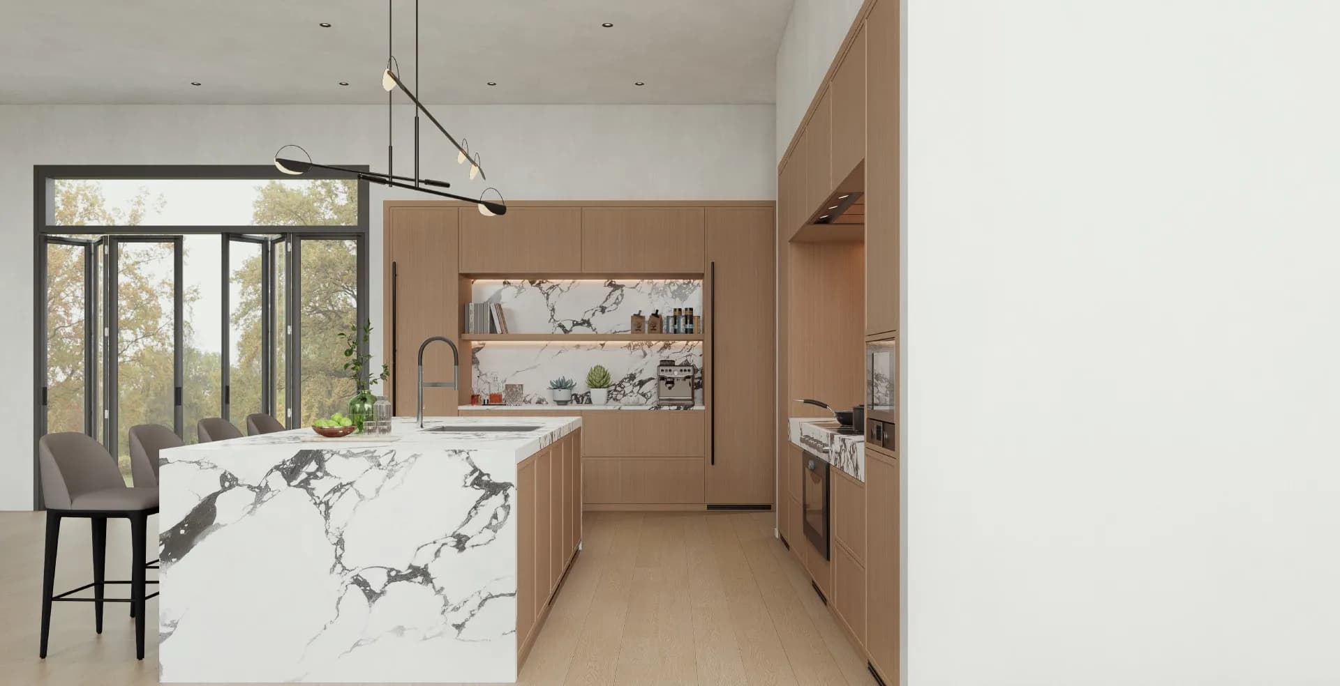 Modern cabinetry style detail